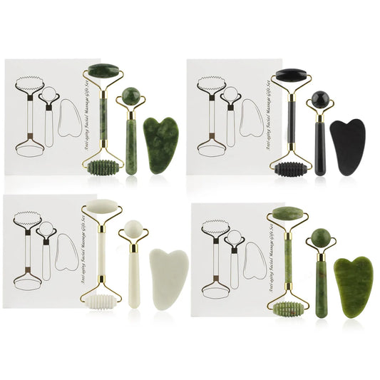 Kit 3-en-1 Jade Roller & Gua Sha – Soin Visage Complet
