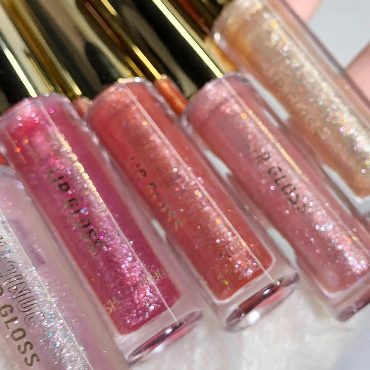 High-Shine Glitter Lip Gloss – Moisturizing Mirror Lip Glaze with Plumping Effect & Sparkle Finish