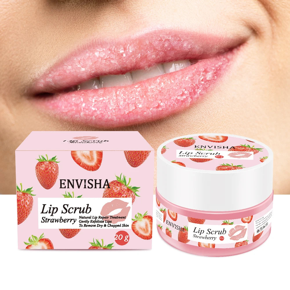 ENVISHA 4-in-1 Lip Care Set – Hydrating Lip Mask & Exfoliating Scrub for Dry, Chapped Lips
