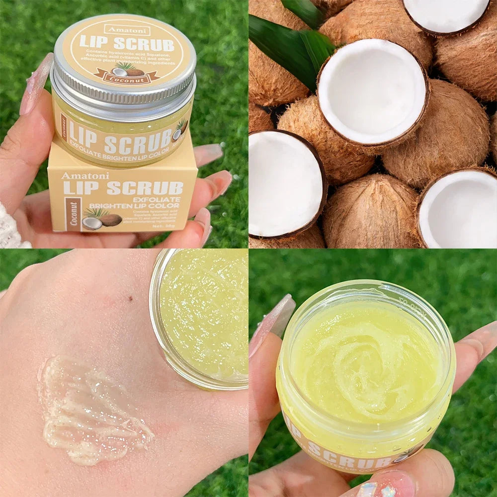 Dual Effect Lips Scrub Mask Fruit Flavor Lip Scrub Moisturizing Nourishing Exfoliating Dead Skin Makeup Reduce Lips Fine Lines