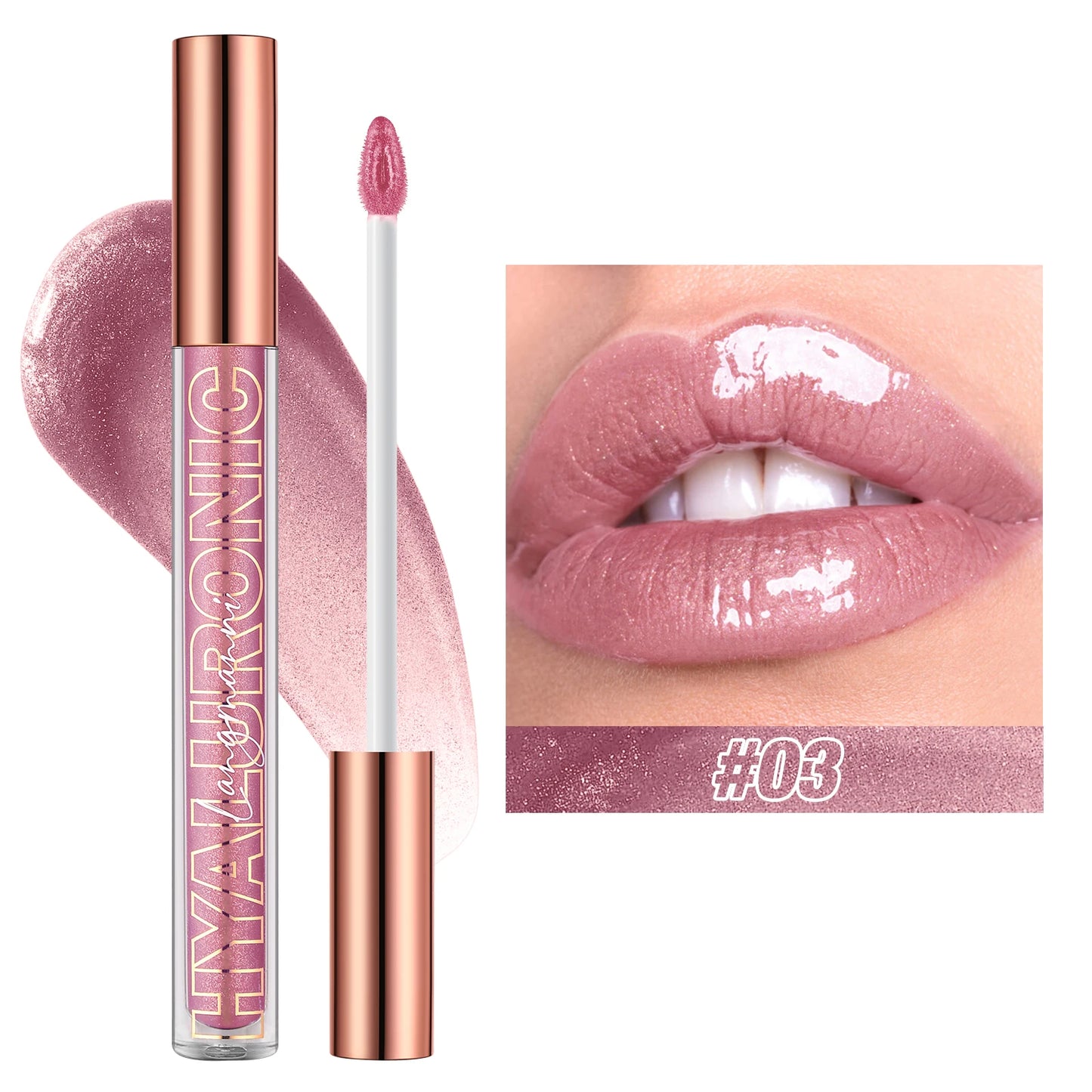 Hyaluronic Lip Gloss – 8-Color Shiny Lip Tint | Moisturizing, Long-Lasting, Non-Sticky Formula