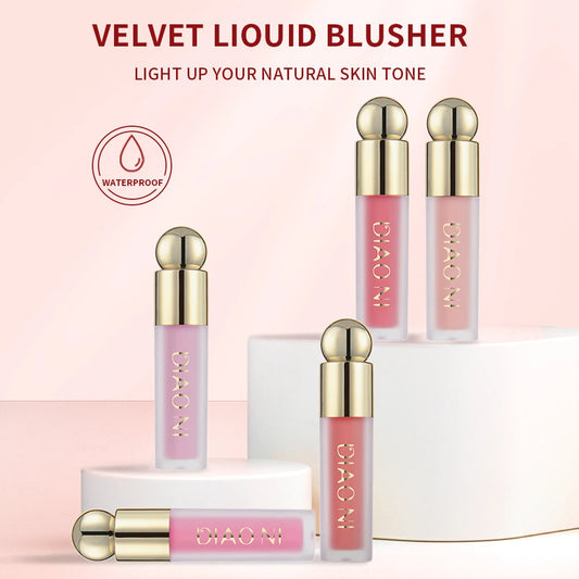 LushVelvet™ Soft Matte Liquid Blush – Lightweight & Long-Lasting Cream Formula (5 Shades)