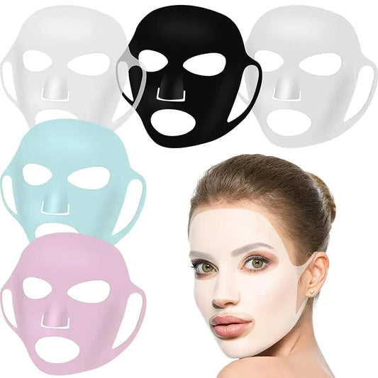 Reusable Silicone Sheet Mask Cover – Anti-Evaporation Face Wrap for Deep Hydration