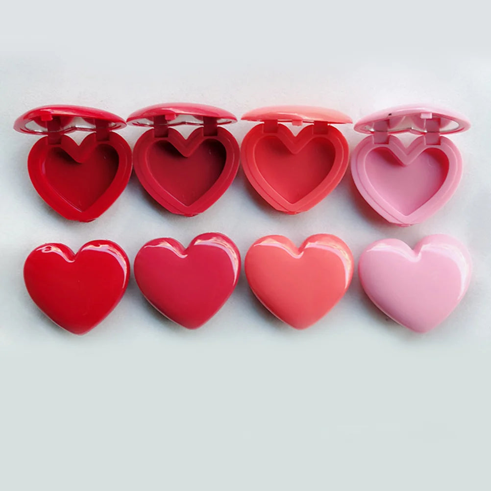 4-Pack Heart-Shaped Refillable Lip Balm & Cream Containers – Travel-Friendly Cosmetic Storage