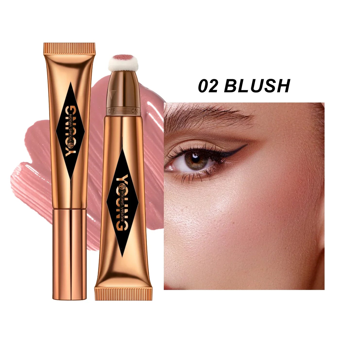 4-in-1 Liquid Blush Stick – Contour, Highlighter, Eyeshadow & Blush (Waterproof & Creamy Finish)