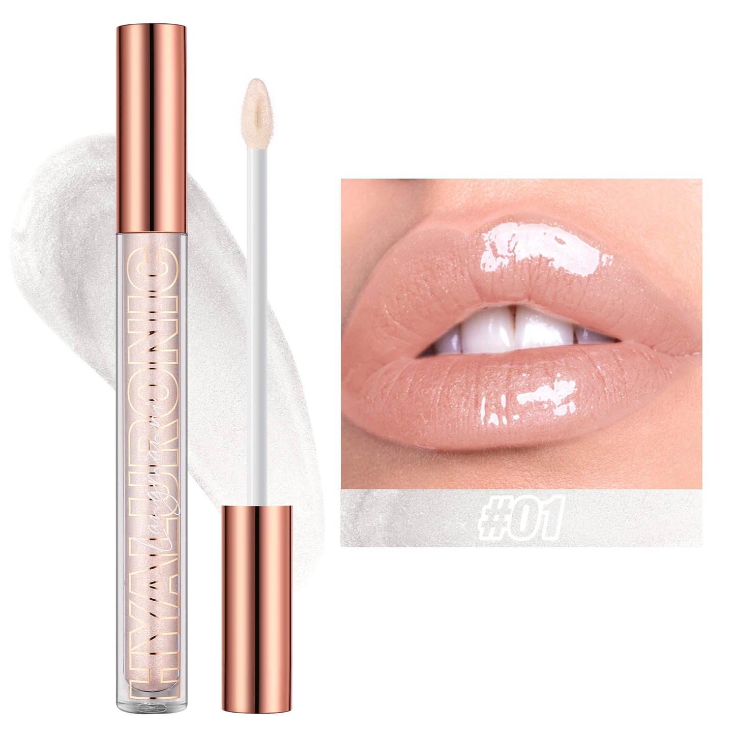 Hyaluronic Lip Gloss – 8-Color Shiny Lip Tint | Moisturizing, Long-Lasting, Non-Sticky Formula