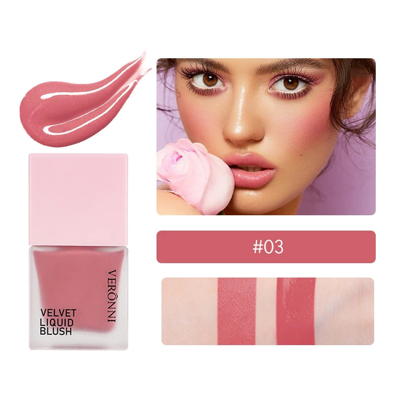 VERONNI™ 4-Color Liquid Blush – Long-Lasting & Waterproof Cheek Tint | Natural Radiance Compact