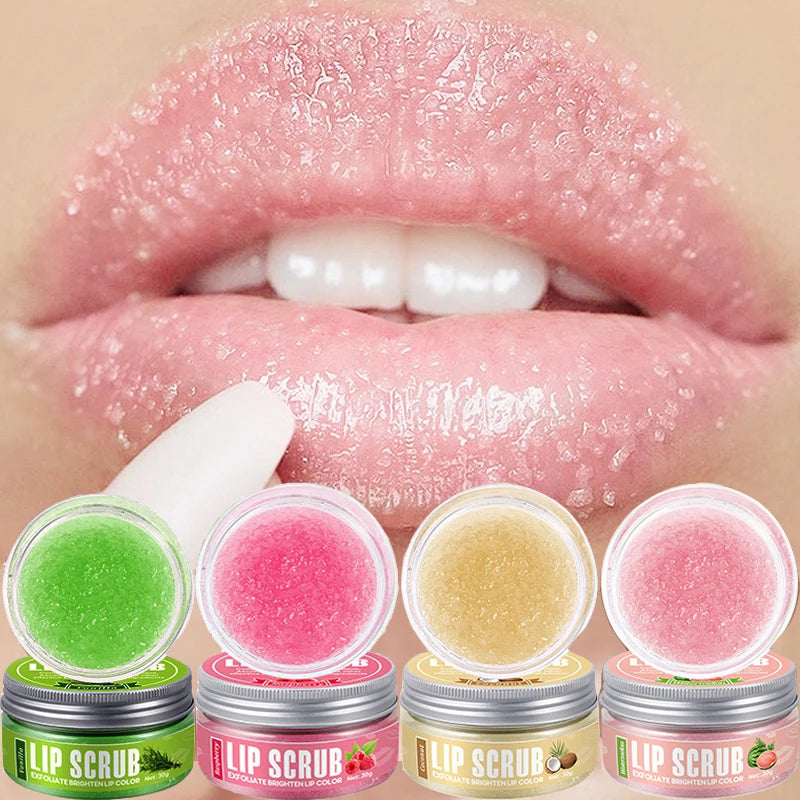 Hydrating Lip Scrub – Exfoliating Sugar Balm for Dry Lips – Removes Dead Skin, Smooths Lip Lines & Softens Naturally