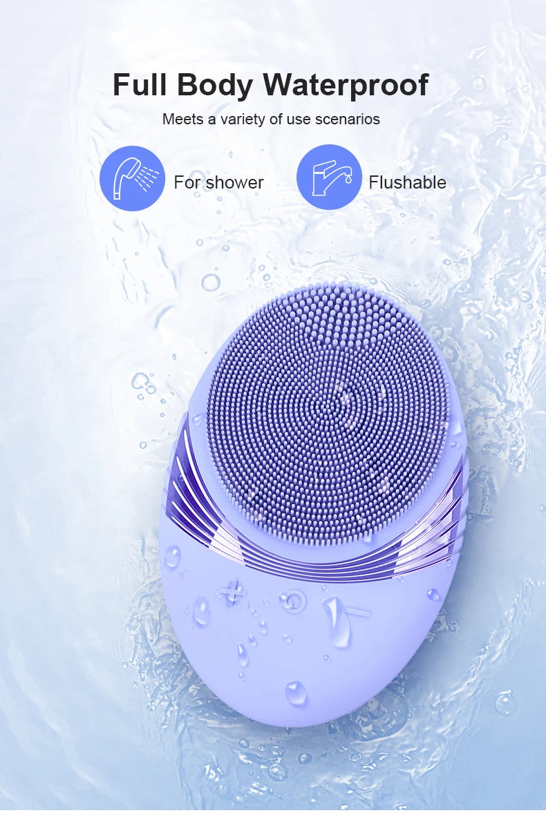 Electric Silicone Facial Cleansing Brush – Deep Clean, Waterproof & Rechargeable Skin Massager