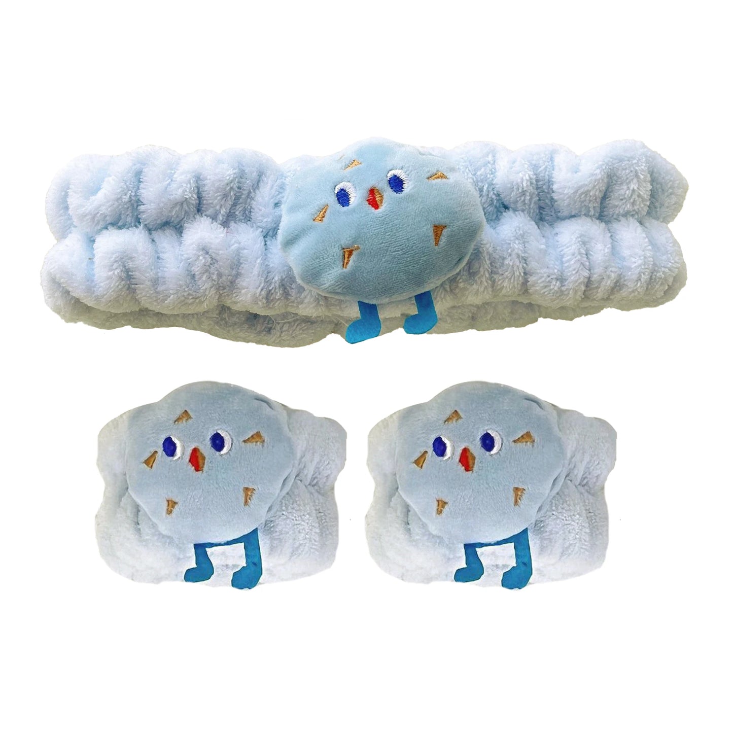 Spa Headband & Wristbands – Cute Absorbent Set for Face Washing, Skincare & Makeup