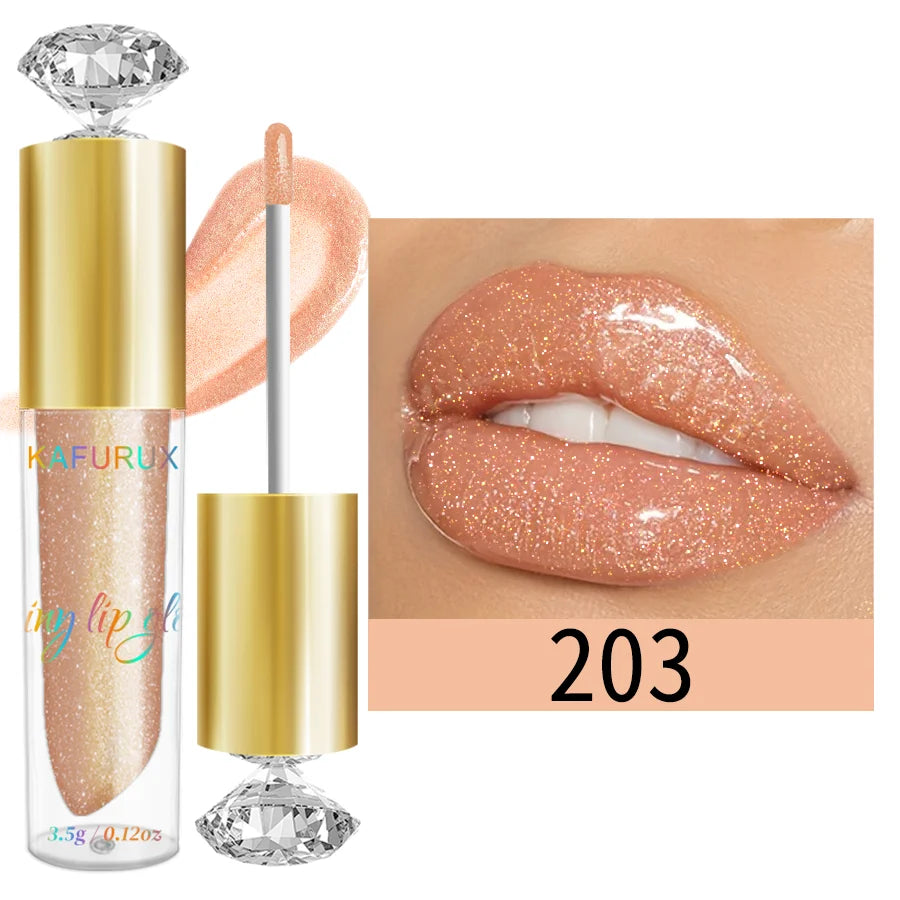 Diamond Shine Lip Gloss – 9 Colors Ultra-Glossy Sparkling Glitter Finish | Moisturizing, Long-Lasting & Sexy Glow