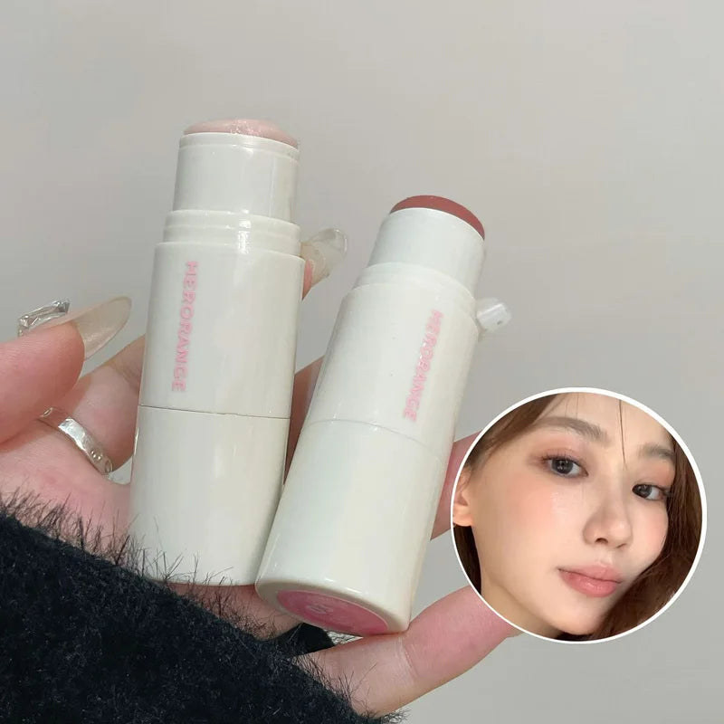 HERORANGE Cream Blush Stick – Natural Dewy Glow, Easy-to-Apply Long-Lasting Cheek Tint