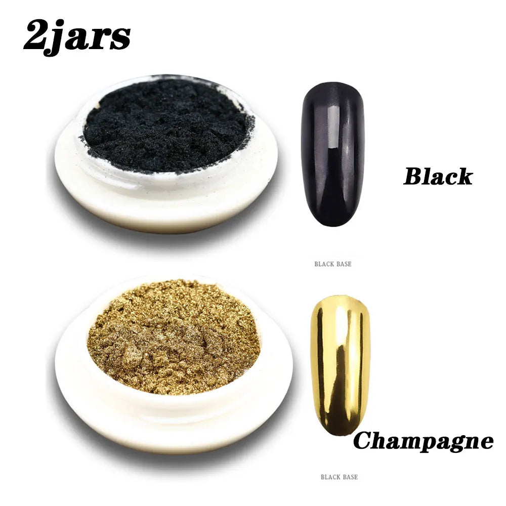 Chrome Mirror Nail Powder – Metallic Finish for Gel & Acrylic Nails (1/2 pcs)