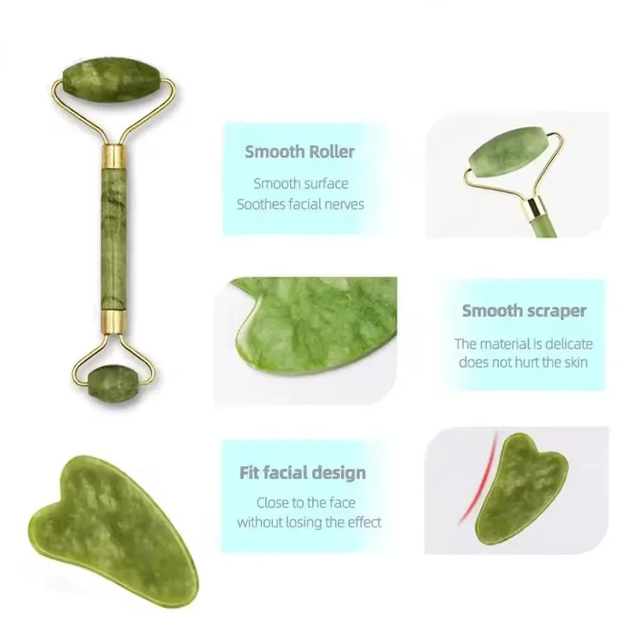 Natural Rose Jade Roller – Facial Toning & Eye Massage