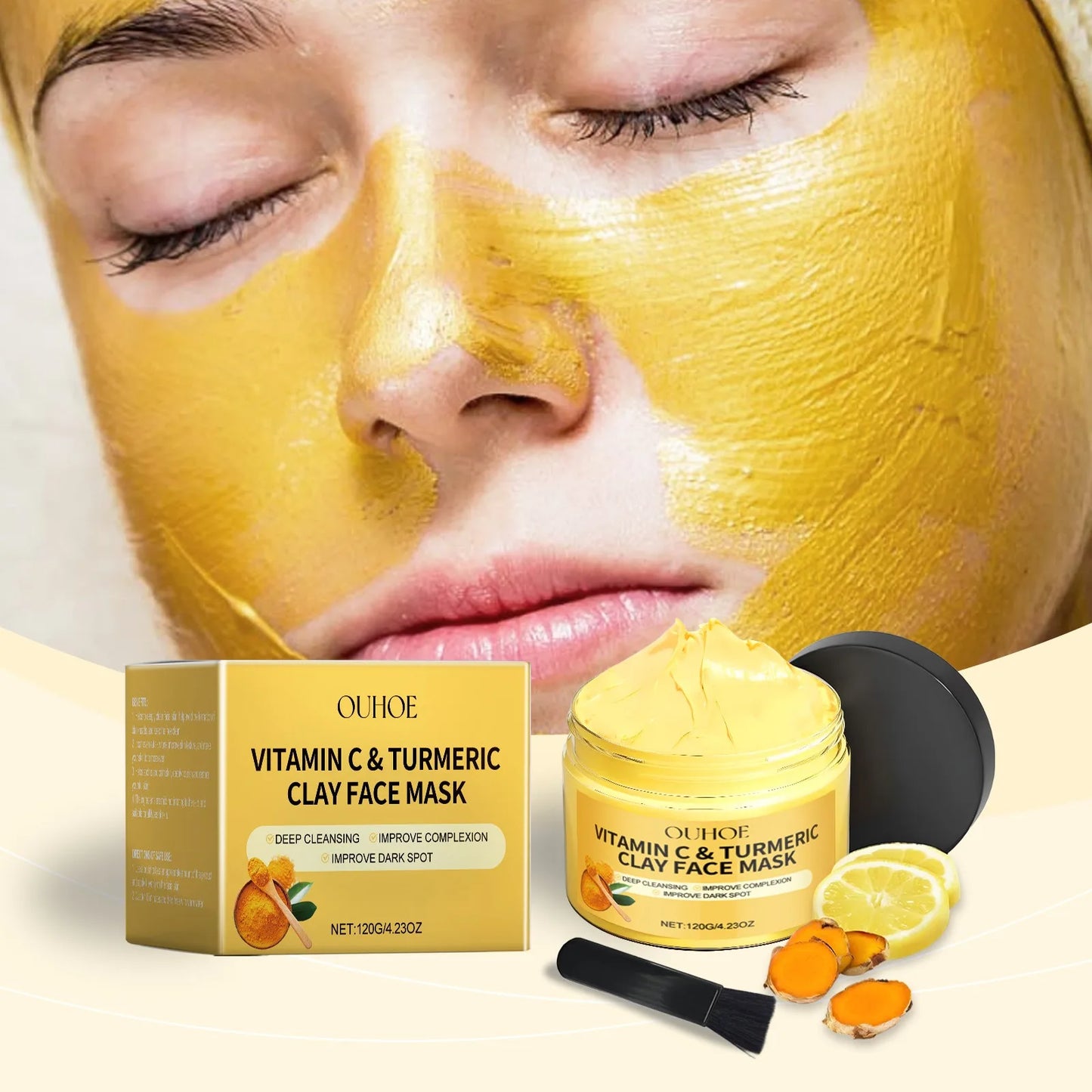 Vitamin C & Turmeric Exfoliating Face Mask – Brightening, Deep Cleansing & Pore Refining