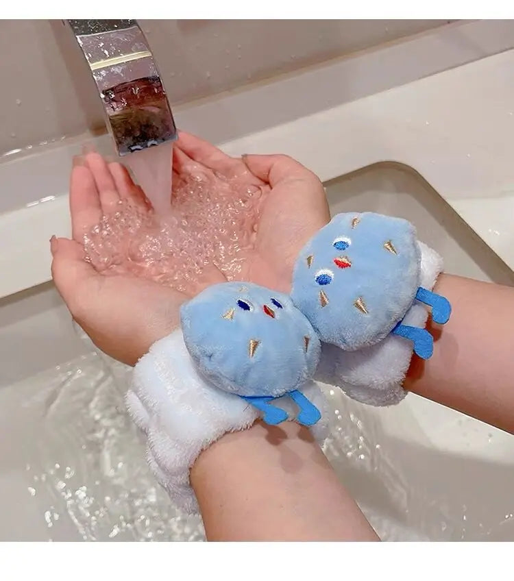 Spa Headband & Wristbands – Cute Absorbent Set for Face Washing, Skincare & Makeup