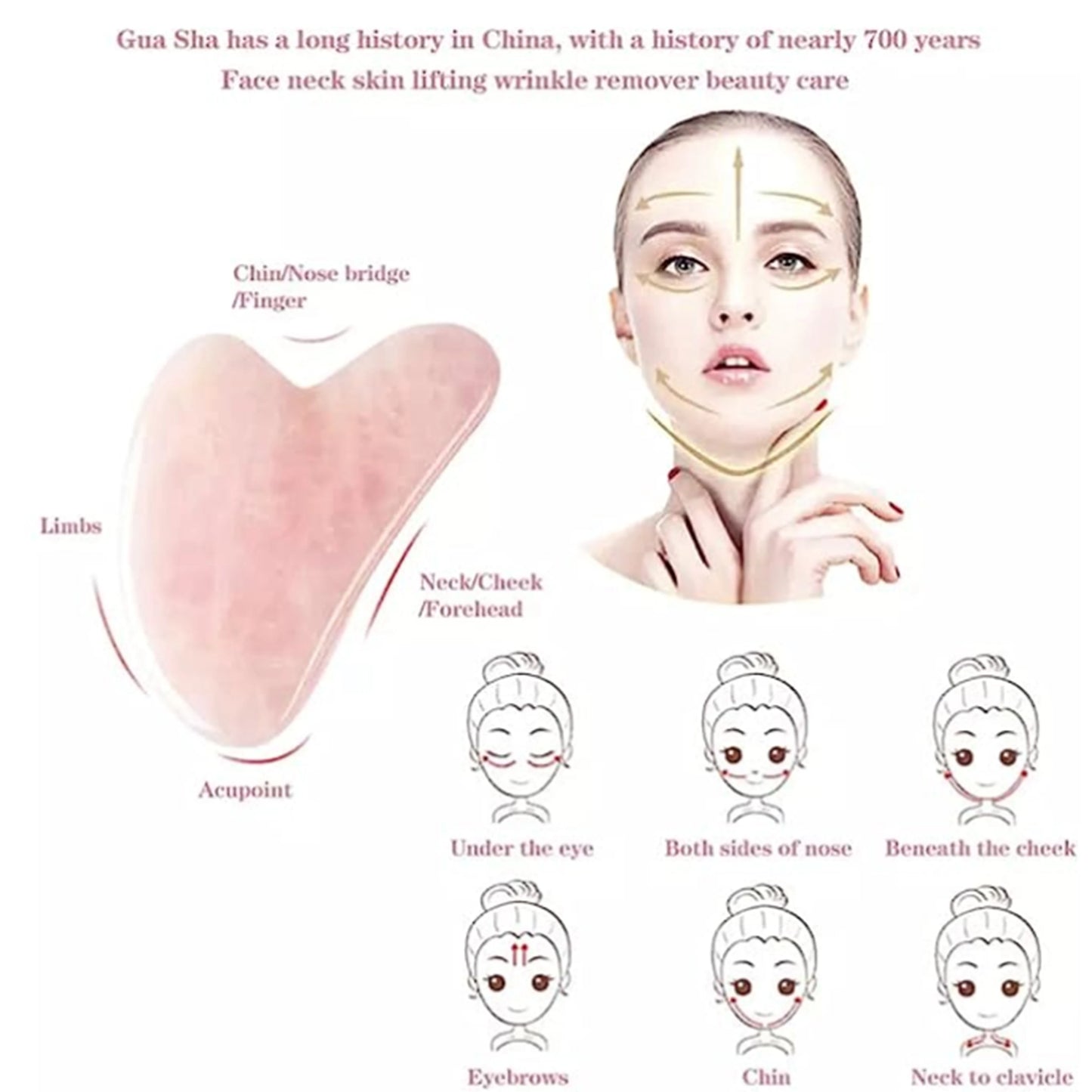 Gua Sha en Quartz Rose – Lifting Naturel du Visage