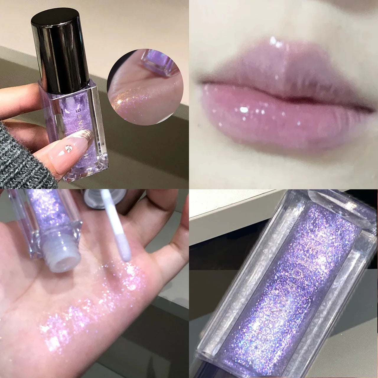 Multichrome Glitter Lip Gloss – 3D Mirror Shine | Hydrating, Waterproof & Ultra-Sparkling Lip Glow (6 Colors)