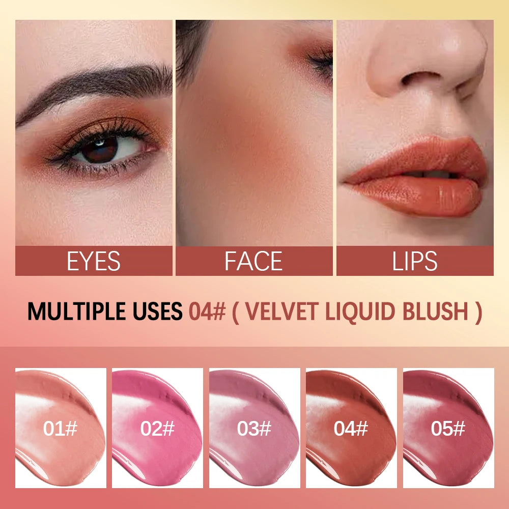 Velvet Matte Liquid Blush – 3-in-1 Long-Lasting Tint for Cheeks, Lips & Eyes (7.5ml)