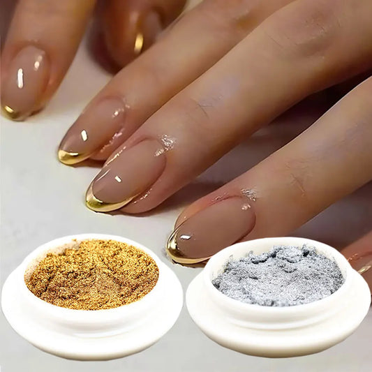 Chrome Mirror Nail Powder – Metallic Finish for Gel & Acrylic Nails (1/2 pcs)