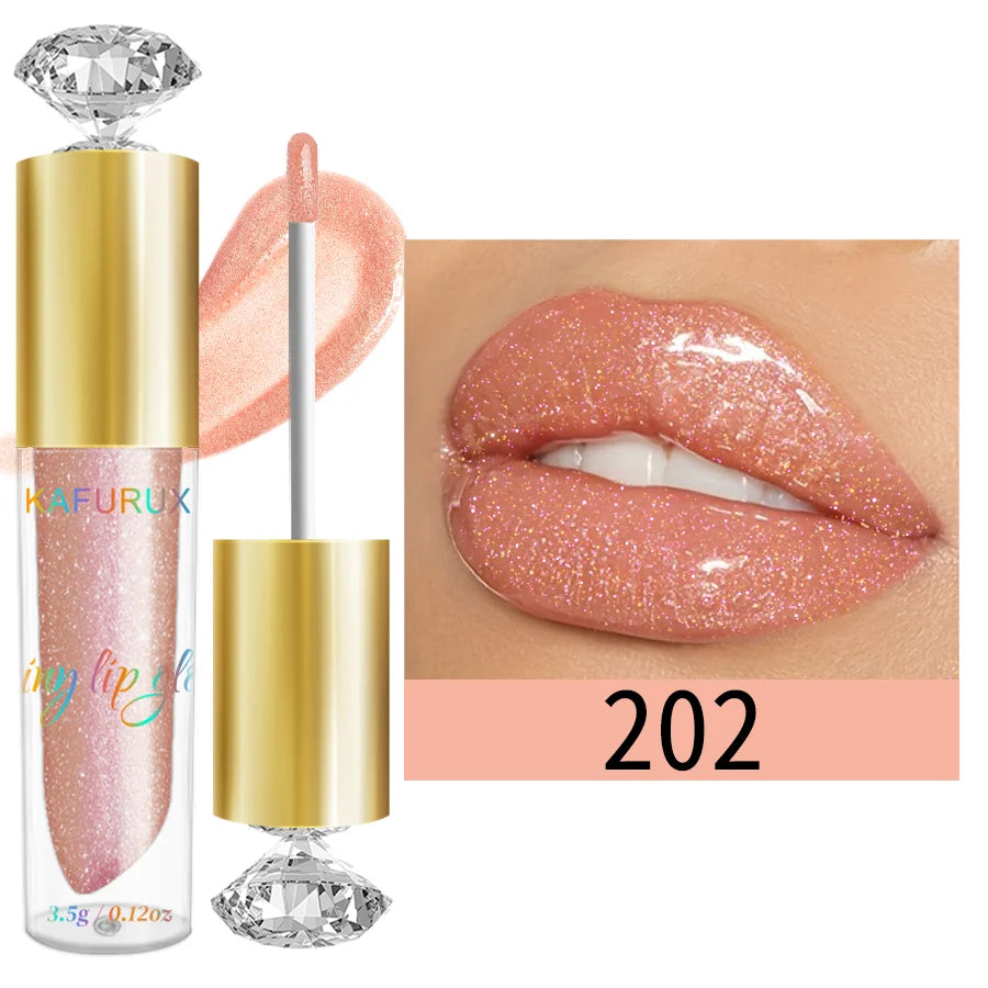 Diamond Shine Lip Gloss – 9 Colors Ultra-Glossy Sparkling Glitter Finish | Moisturizing, Long-Lasting & Sexy Glow