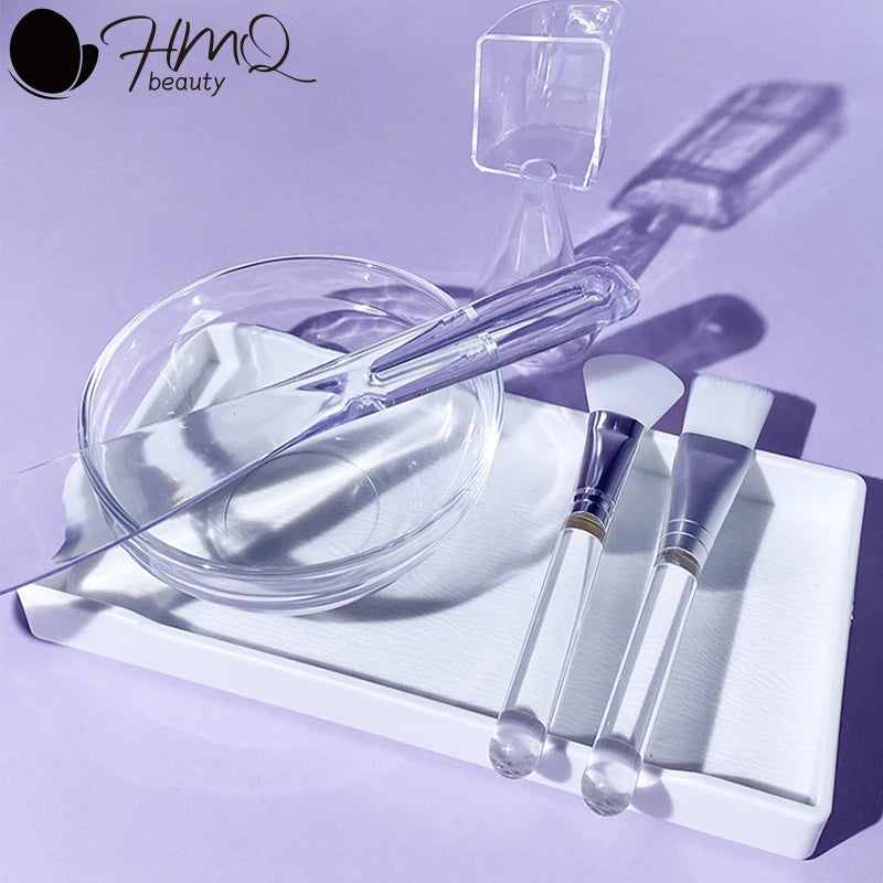 DIY Face Mask Mixing Kit – 6-in-1 Bowl, Spatula, Spoon & Brush Set for Deep Cleansing & Home Spa