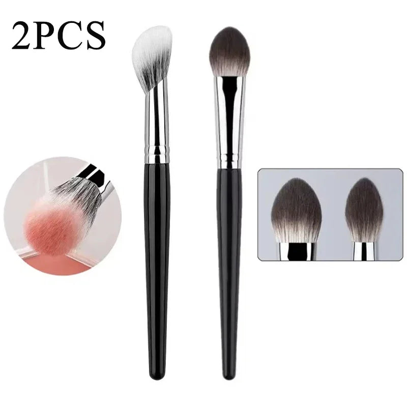 3-Piece Precision Blusher Brush Set – Soft & Fluffy Makeup Brushes for Liquid, Cream & Powder