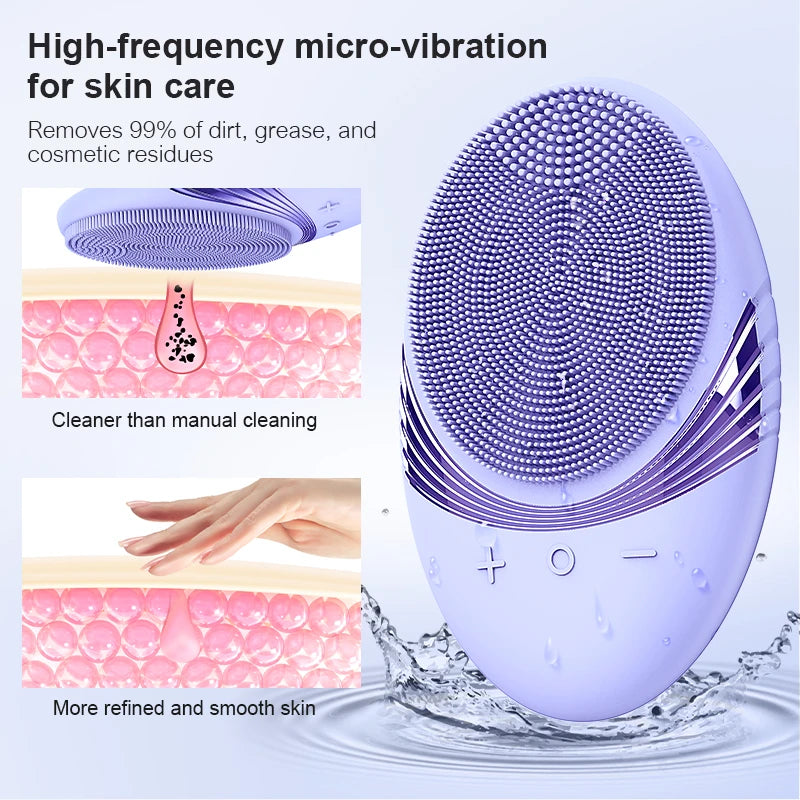 Electric Silicone Facial Cleansing Brush – Deep Clean, Waterproof & Rechargeable Skin Massager