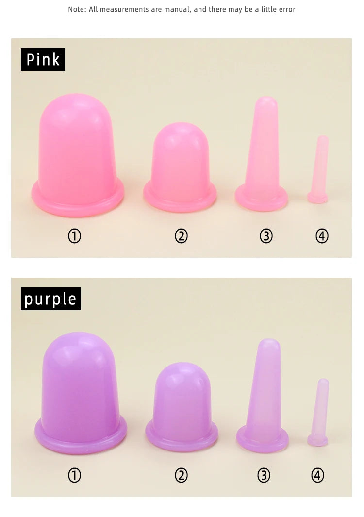 Silicone Facial Cupping Set – Anti-Aging Vacuum Massage Cups for Face & Eye Care (Multiple Sizes & Colors)