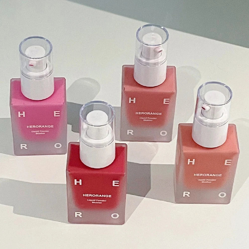 HERORANGE 4-Color Liquid Blush – Buildable & Moisturizing Face & Lip Tint Cream