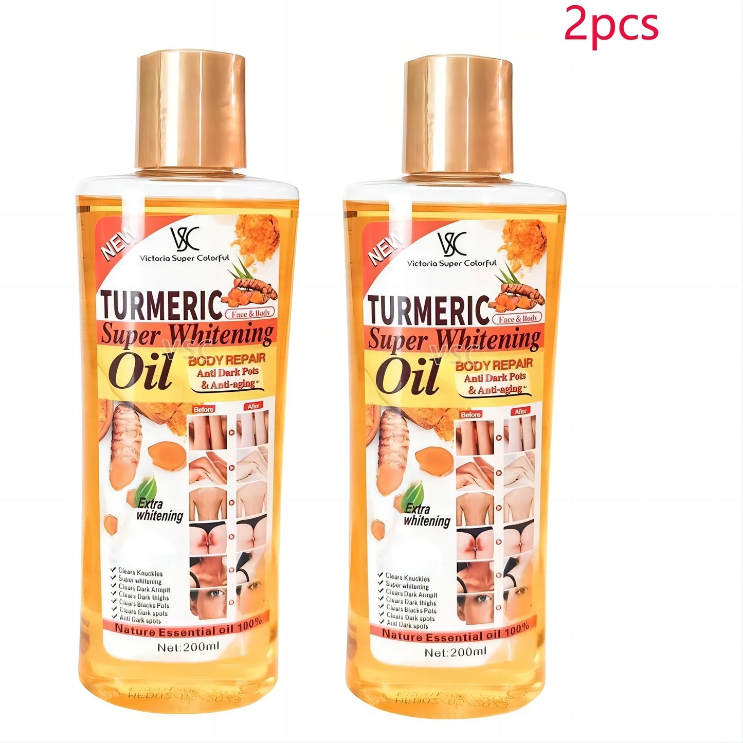 Turmeric Glow Body & Face Oil – Brightening, Smoothing & Aromatherapy Skincare (200ml)