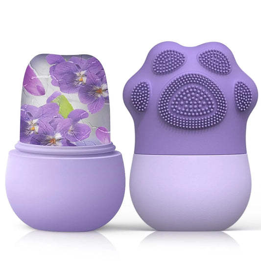 2-in-1 Facial Ice Roller & Silicone Face Massager – Puffiness Relief & Skin Cleanser