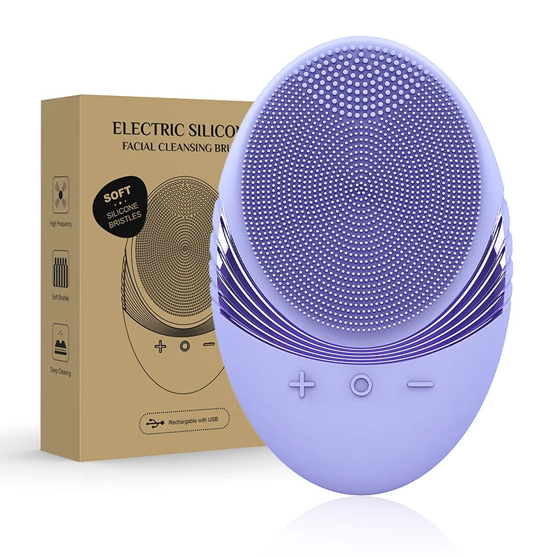 Electric Silicone Facial Cleansing Brush – Deep Clean, Waterproof & Rechargeable Skin Massager