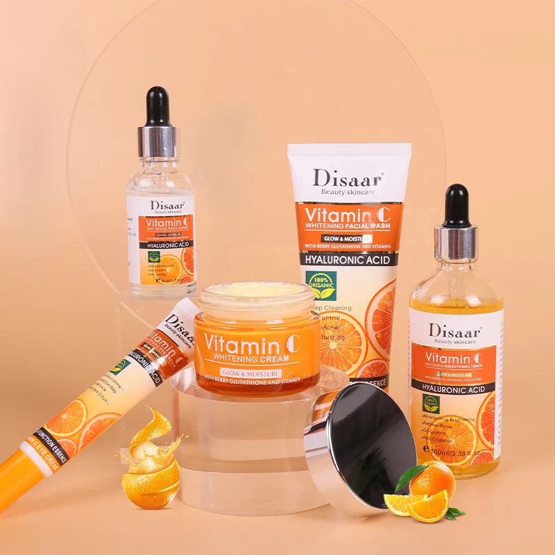 Disaar Vitamin C Skincare Kit – 5-Piece Facial Set to Brighten, Hydrate & Even Skin Tone