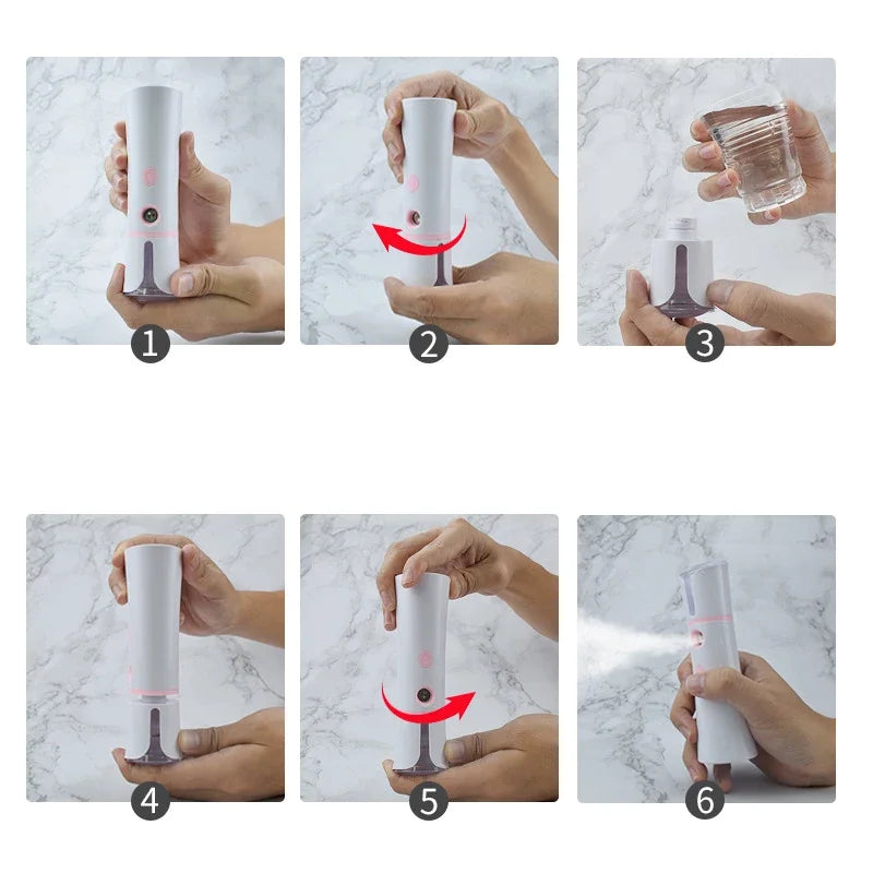 Mini Nano Facial Steamer – USB Rechargeable Mist Spray for Deep Hydration & Glow