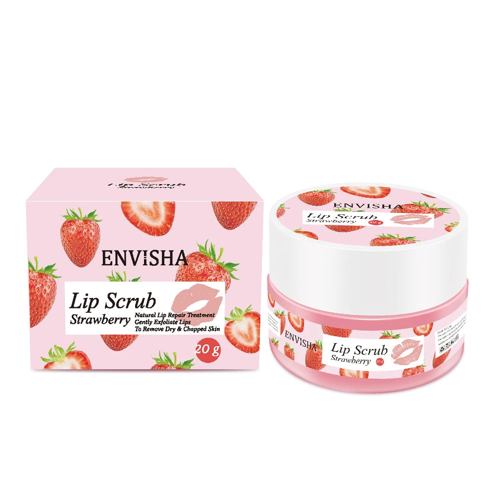 ENVISHA 4-in-1 Lip Care Set – Hydrating Lip Mask & Exfoliating Scrub for Dry, Chapped Lips