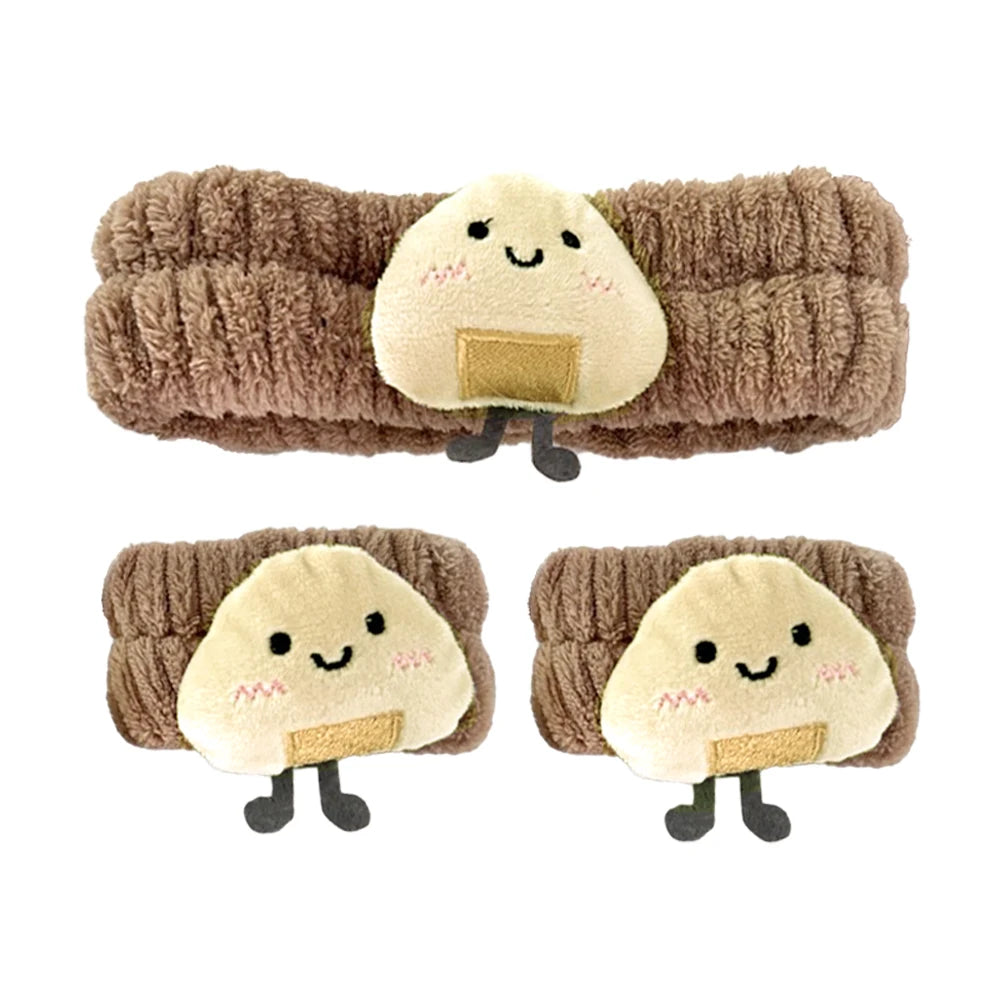Spa Headband & Wristbands – Cute Absorbent Set for Face Washing, Skincare & Makeup