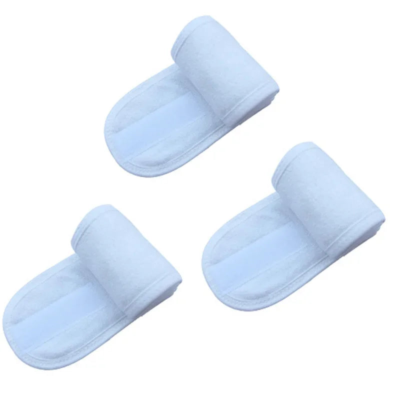 3PCS Soft Toweling Adjustable Headbands – For Face Washing, Spa & Makeup