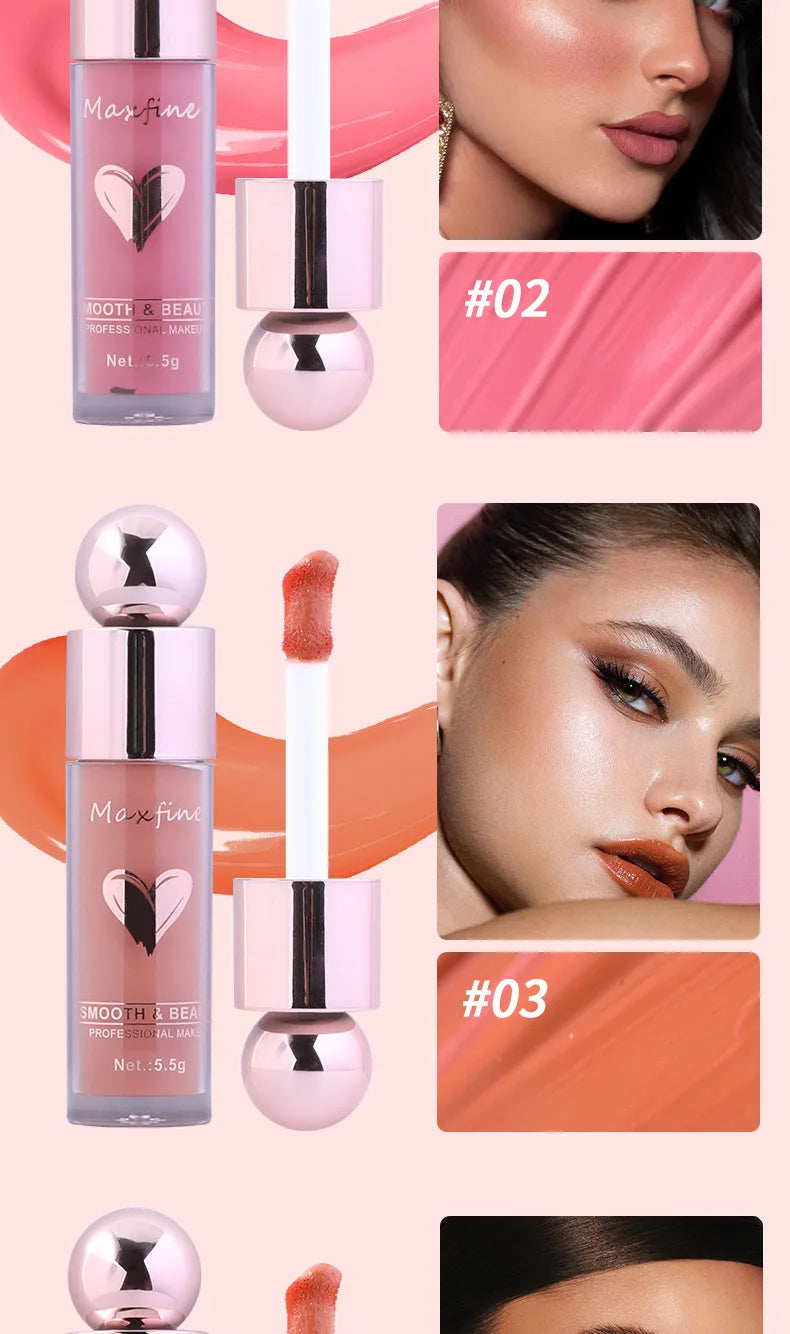 MAXFINE Liquid Blush – Lightweight, Long-Lasting & Smudge-Proof | High-Pigment Cheek Tint for a Smooth Radiant Glow