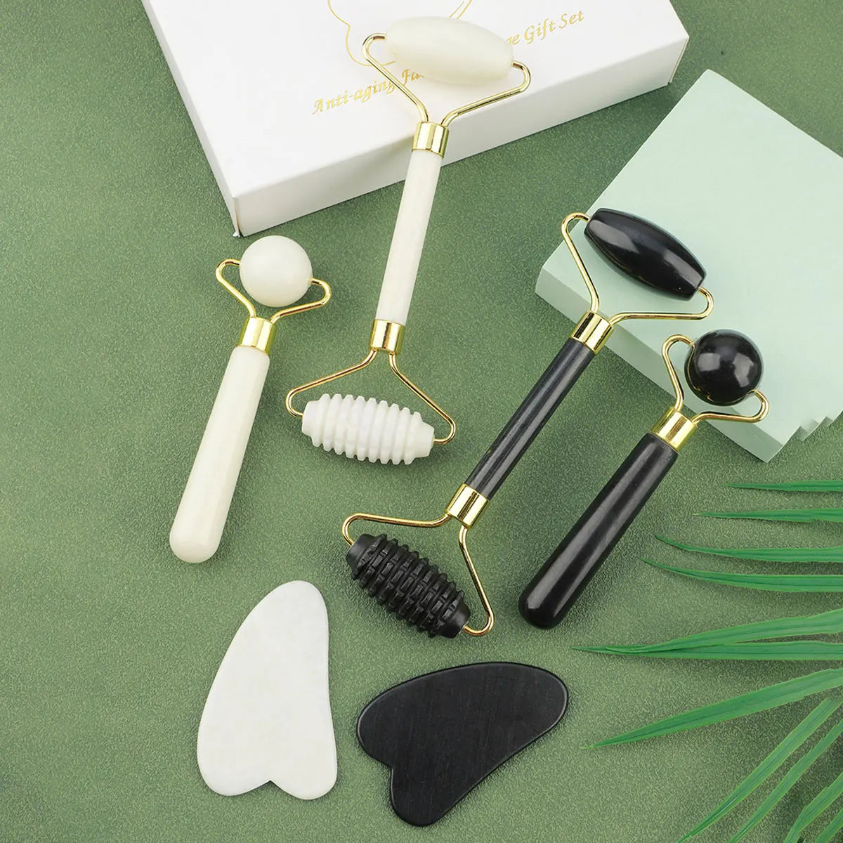 Kit 3-en-1 Jade Roller & Gua Sha – Soin Visage Complet