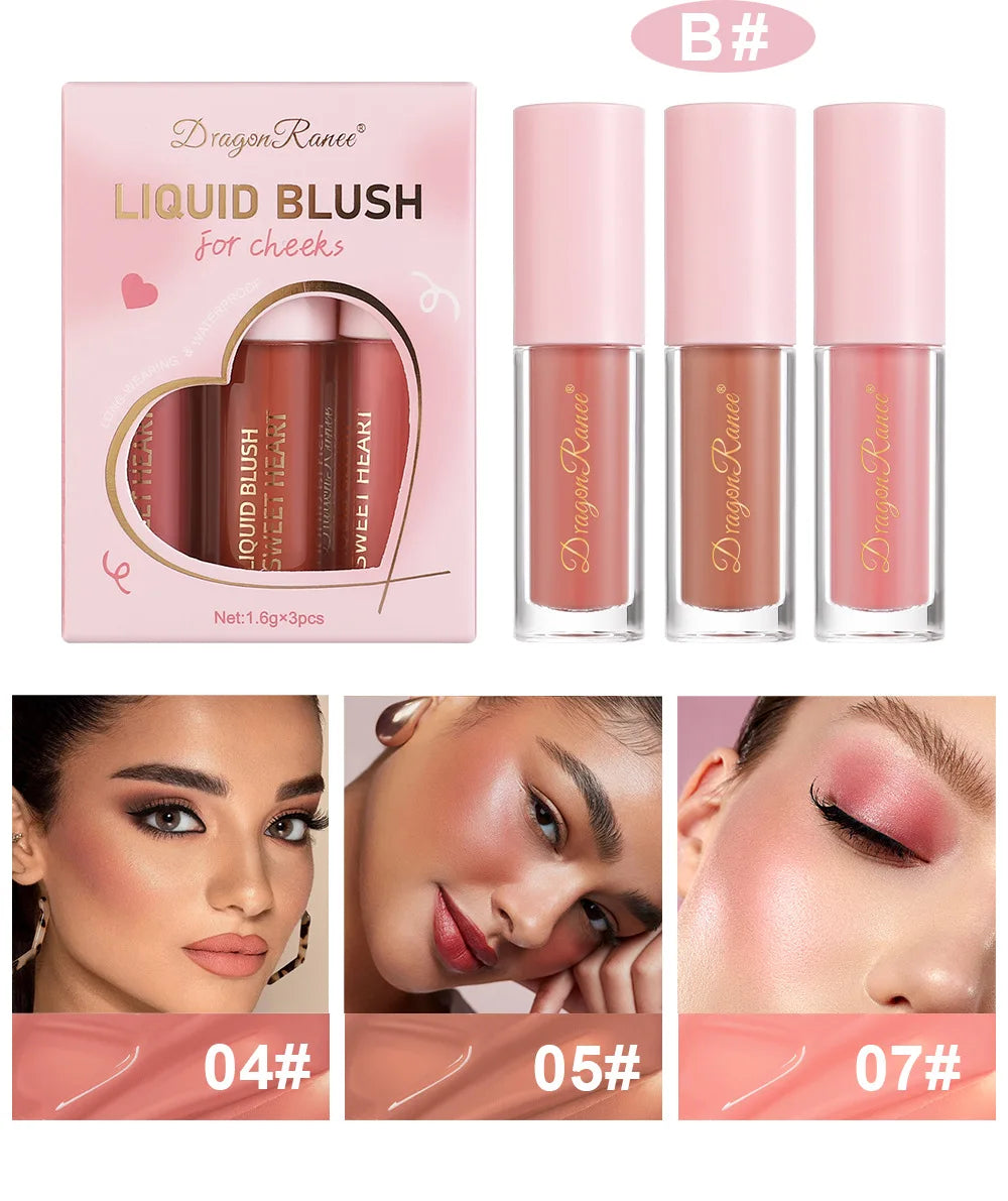 Mini Matte Liquid Blush (1/3pcs) – Long-Lasting Natural Cheek Tint | Dragon Ranee