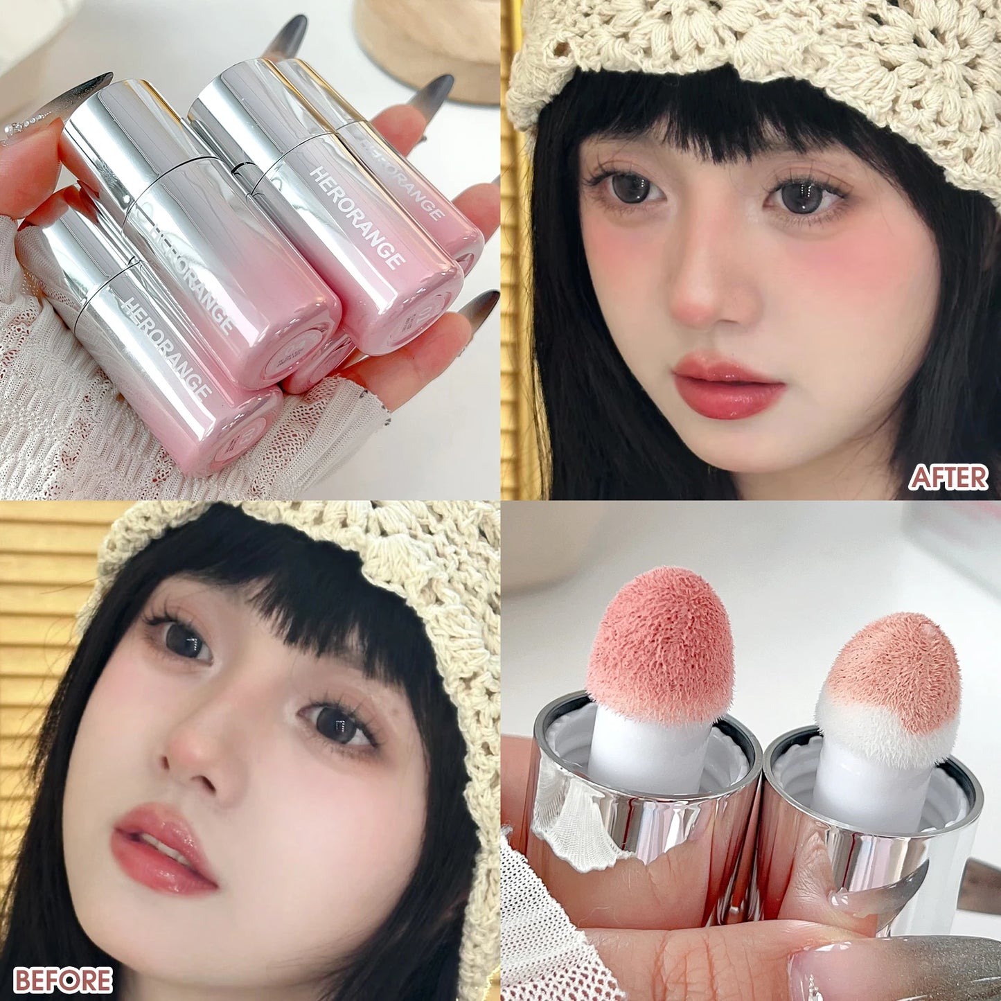 AirBlush™ Matte Liquid Blush – Waterproof, Breathable, Natural Finish with Built-In Sponge Applicator