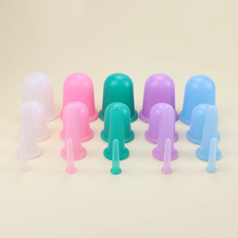 Silicone Facial Cupping Set – Anti-Aging Vacuum Massage Cups for Face & Eye Care (Multiple Sizes & Colors)