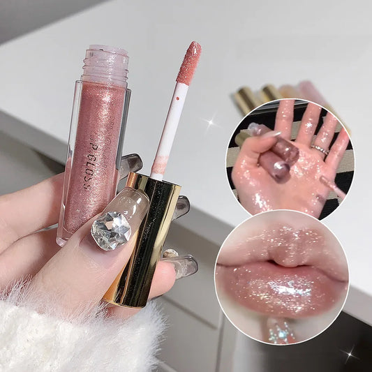 SHAQINUO Sparkling Lip Gloss – Moisturizing Fine Shimmer Gloss for Pouty, Glossy Lips | 5 Colors