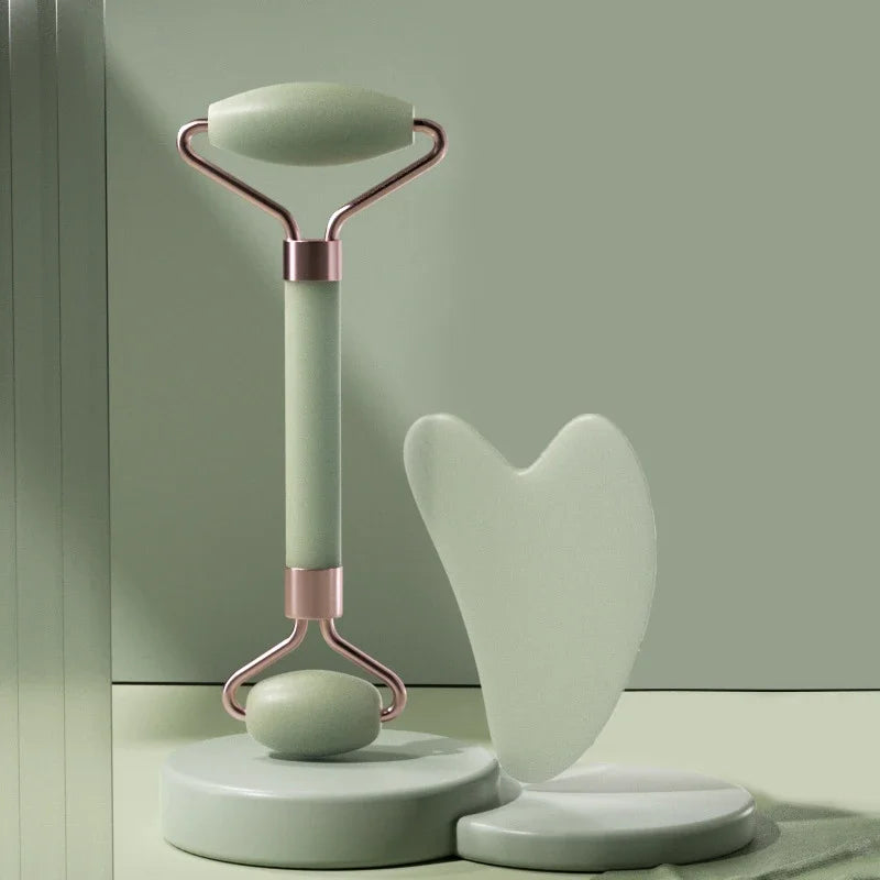 Set 2-en-1 Massage Visage & Gua Sha – Anti-Rides & Relaxation