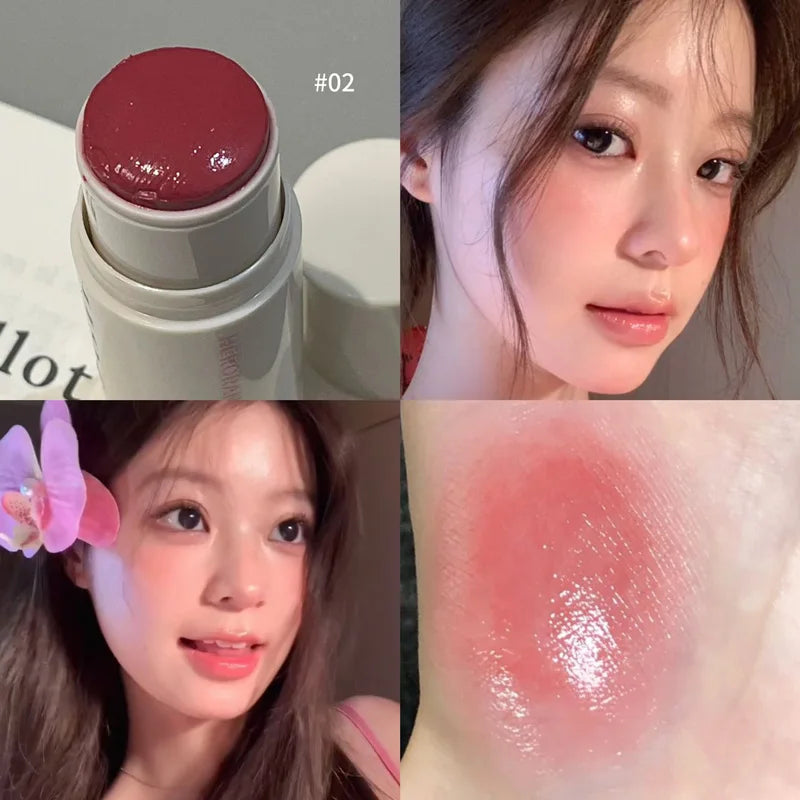 HERORANGE Cream Blush Stick – Natural Dewy Glow, Easy-to-Apply Long-Lasting Cheek Tint